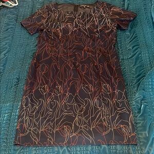 Preston & York Blue Sheath Mini Dress Crew Neck Short Sleeve